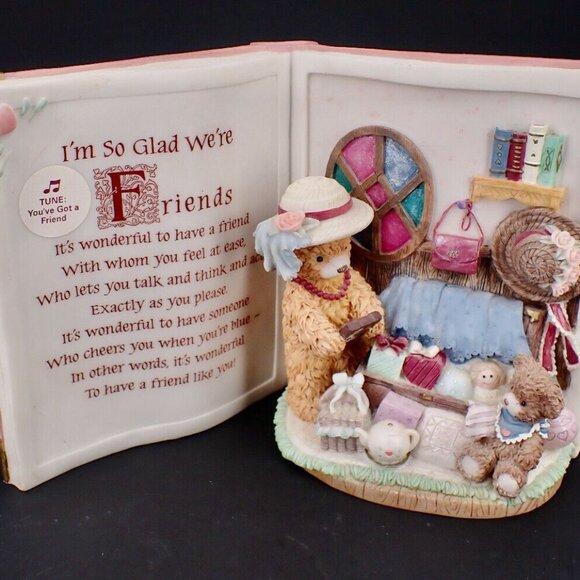 Bainbridge Bears Collection Book Resin Figure Music Box "You've Got a Friend" - Picture 1 of 3